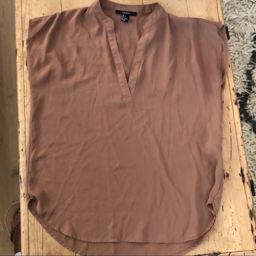 Brown silky tank